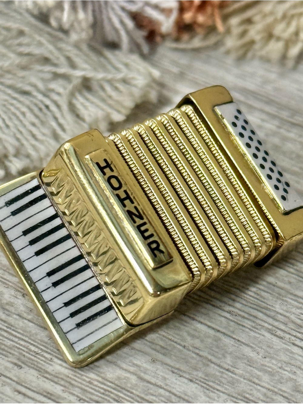 Hohner Gold-Tone Vintage Accordion Brooch Pin